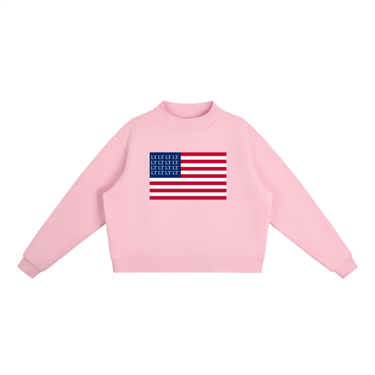 Essential Fleece Mock-Neck Crew Sweatshirt