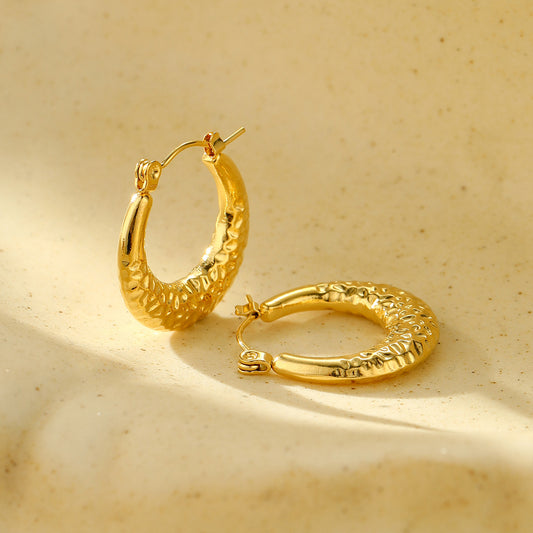 Seaspray Textured Hoops