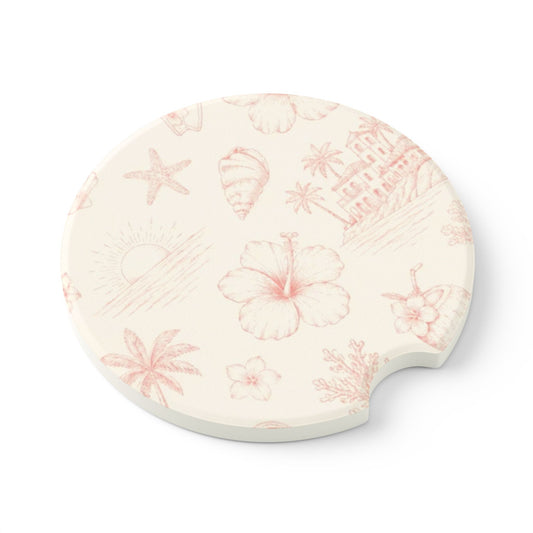 Pink Coastal Car Coasters