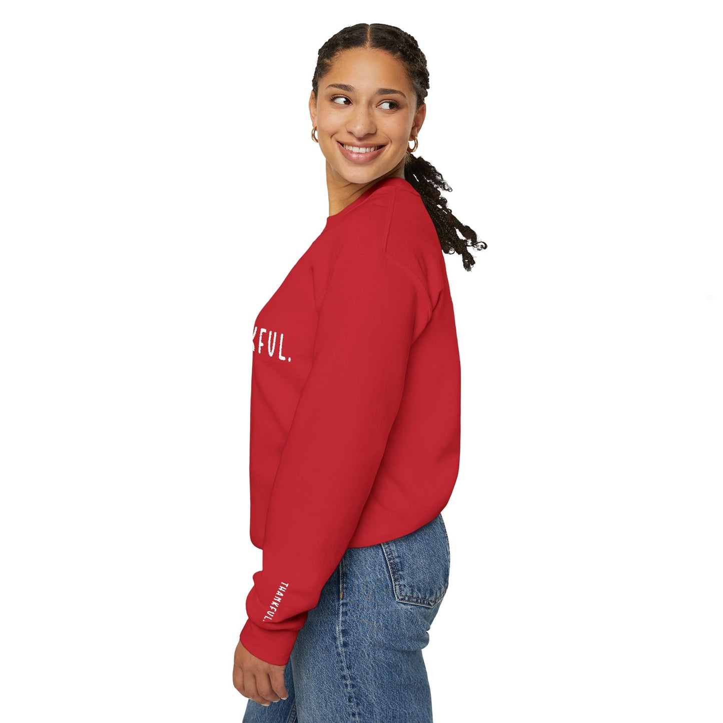 Embroidered Thankful Crewneck