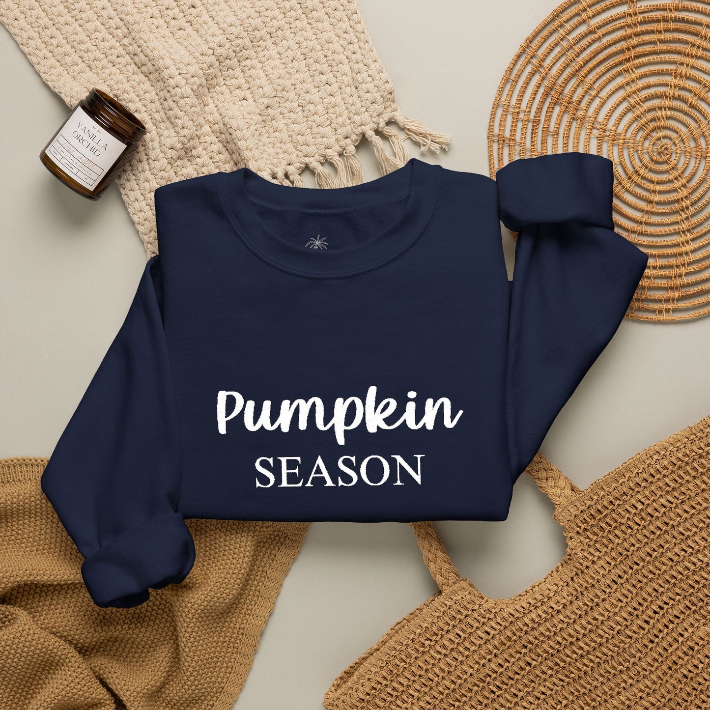 Embroidered Pumpkin Season Crewneck