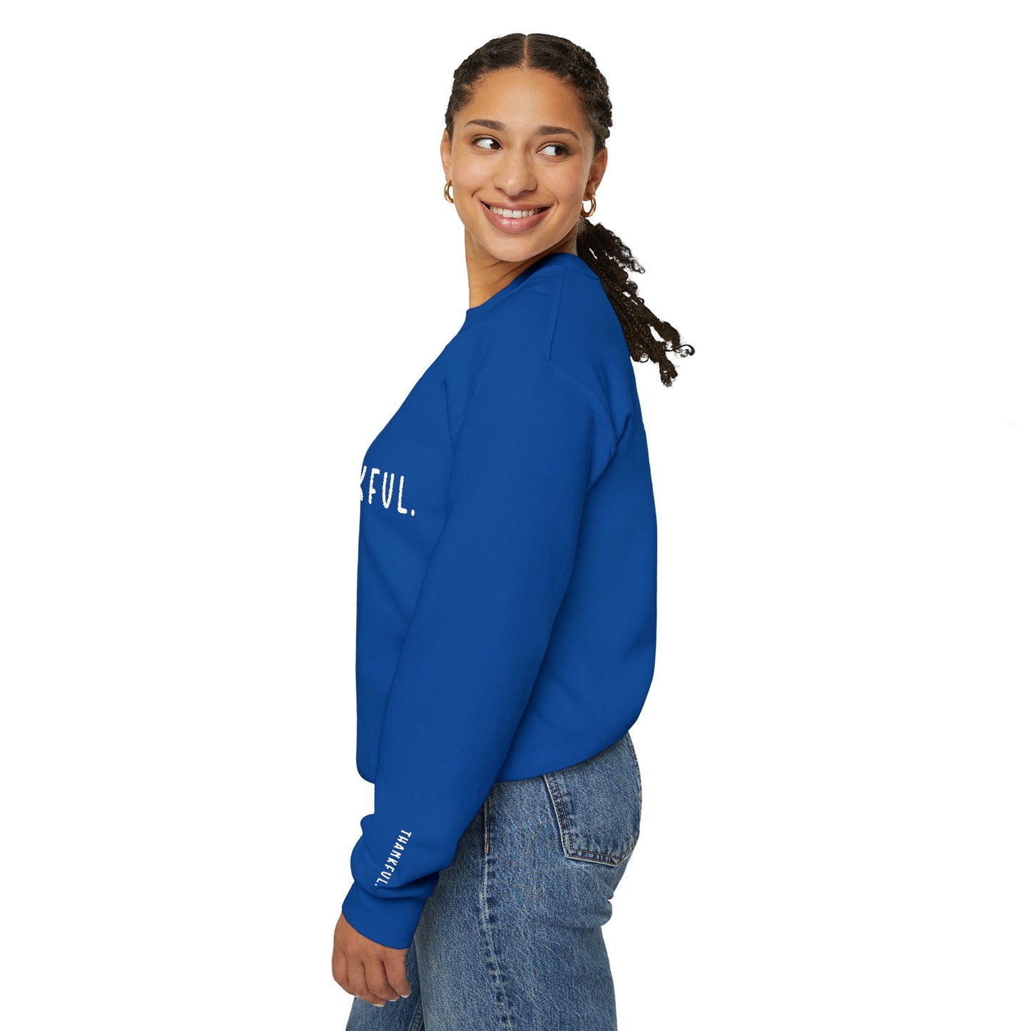 Embroidered Thankful Crewneck