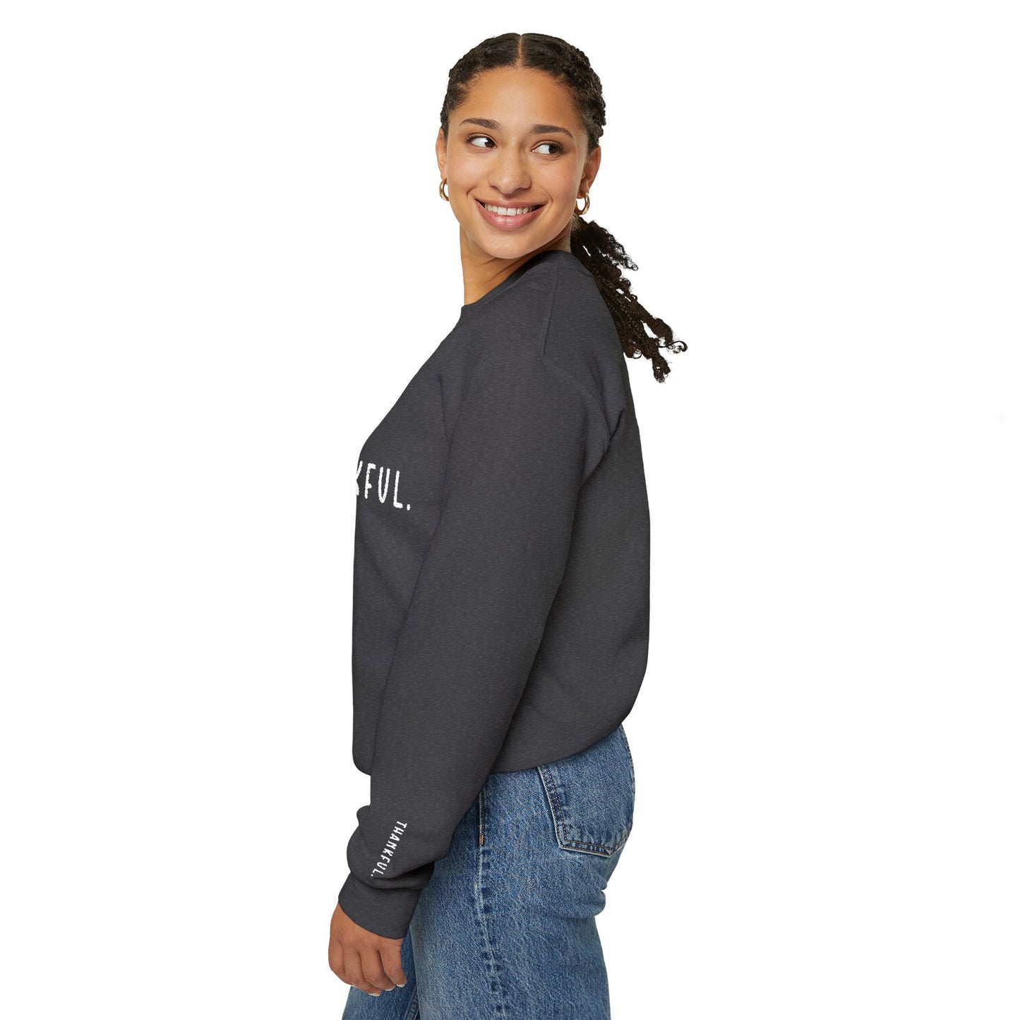 Embroidered Thankful Crewneck