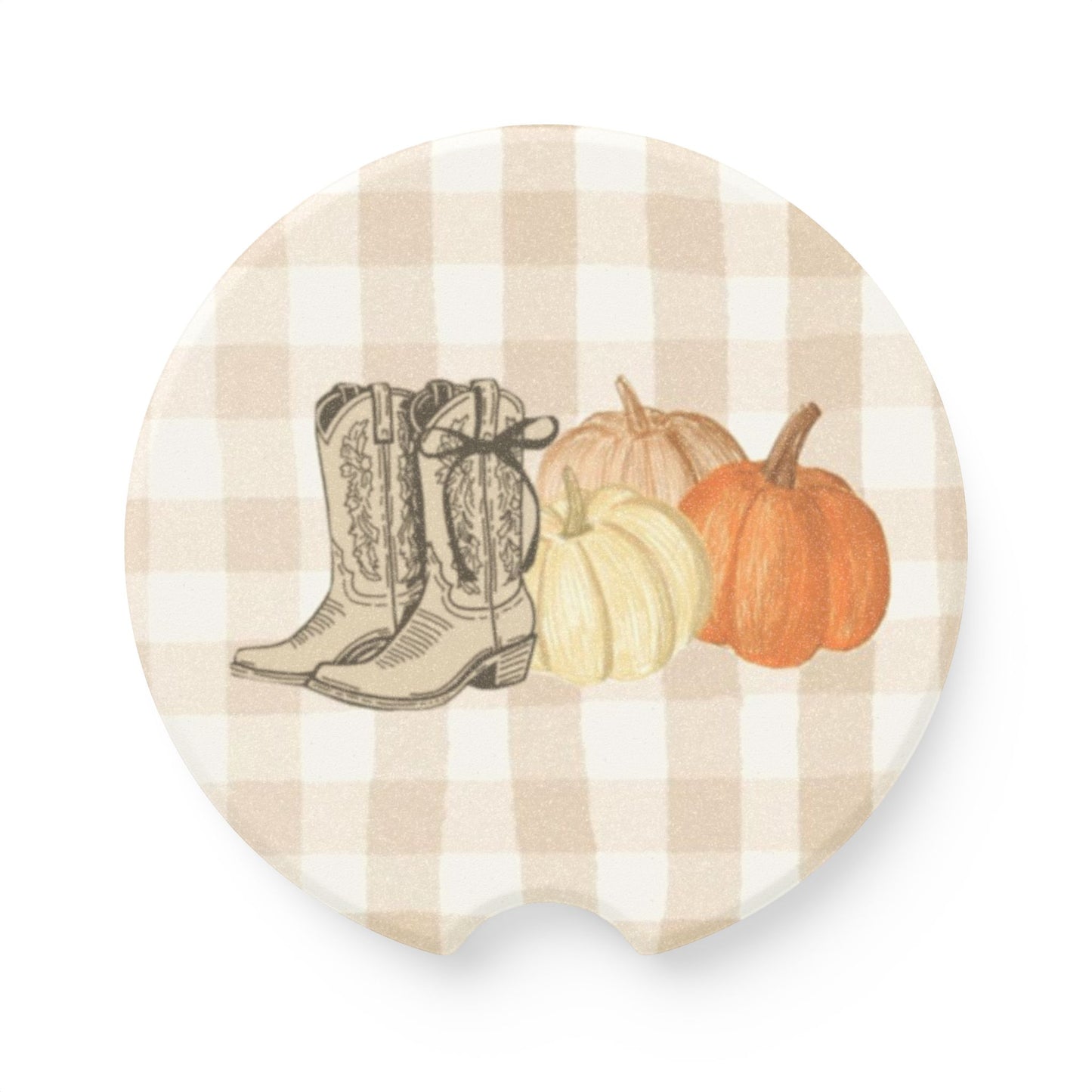 Pumpkins & Cowgirl Boots Car Coasters