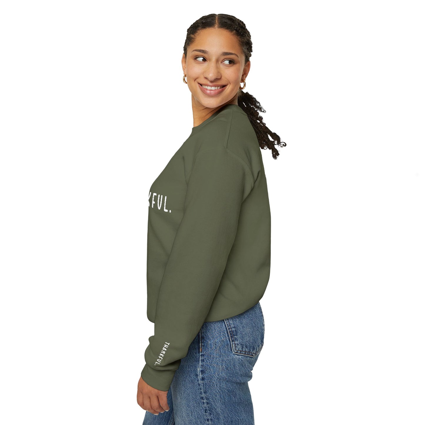 Embroidered Thankful Crewneck
