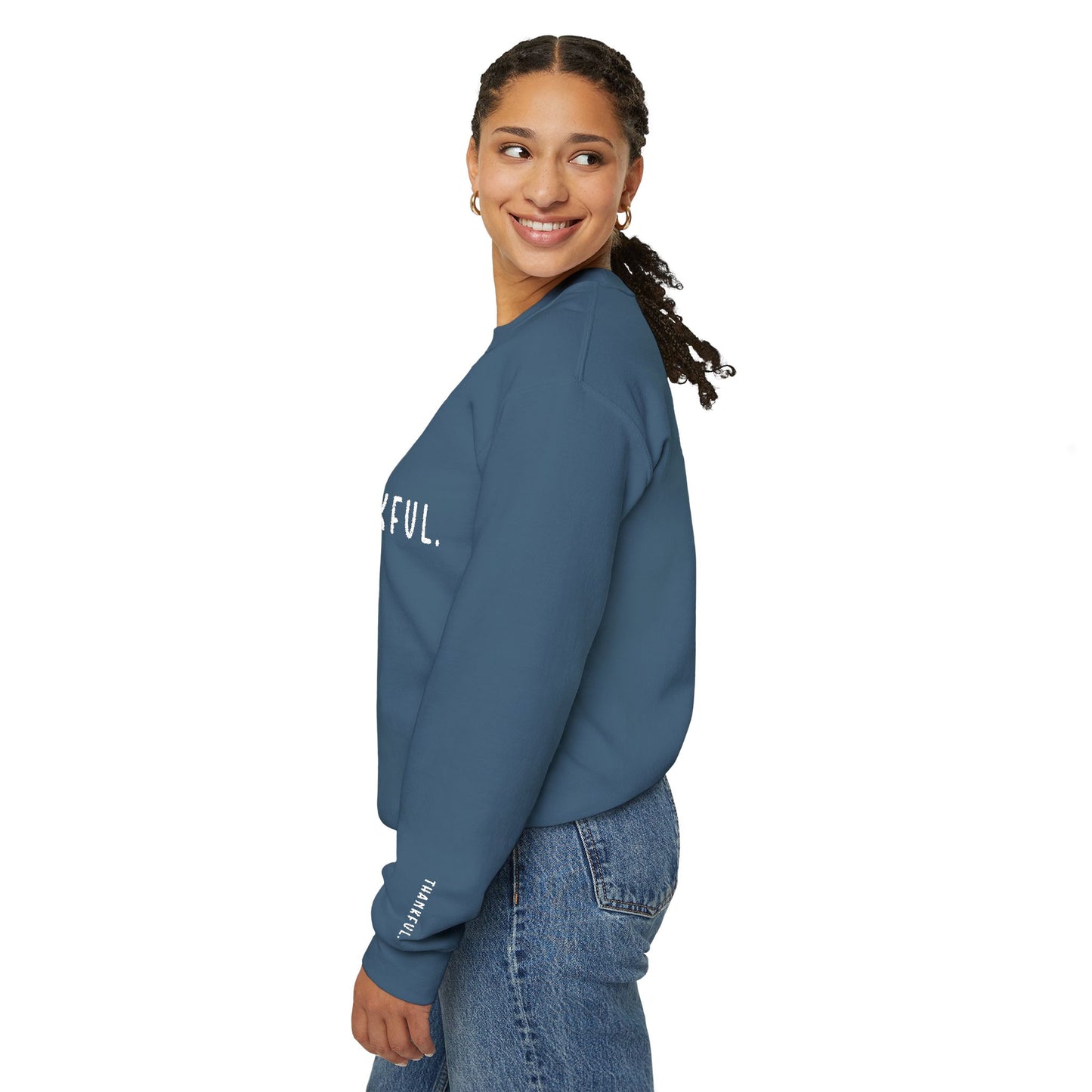 Embroidered Thankful Crewneck