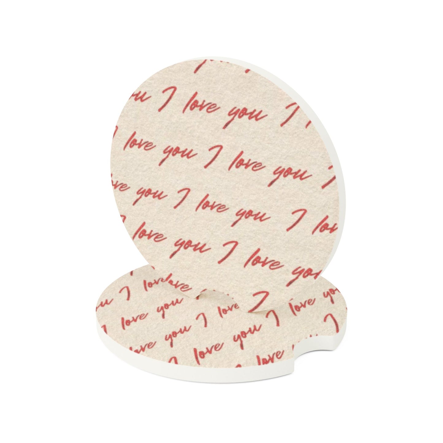 "I Love You" Car Coasters