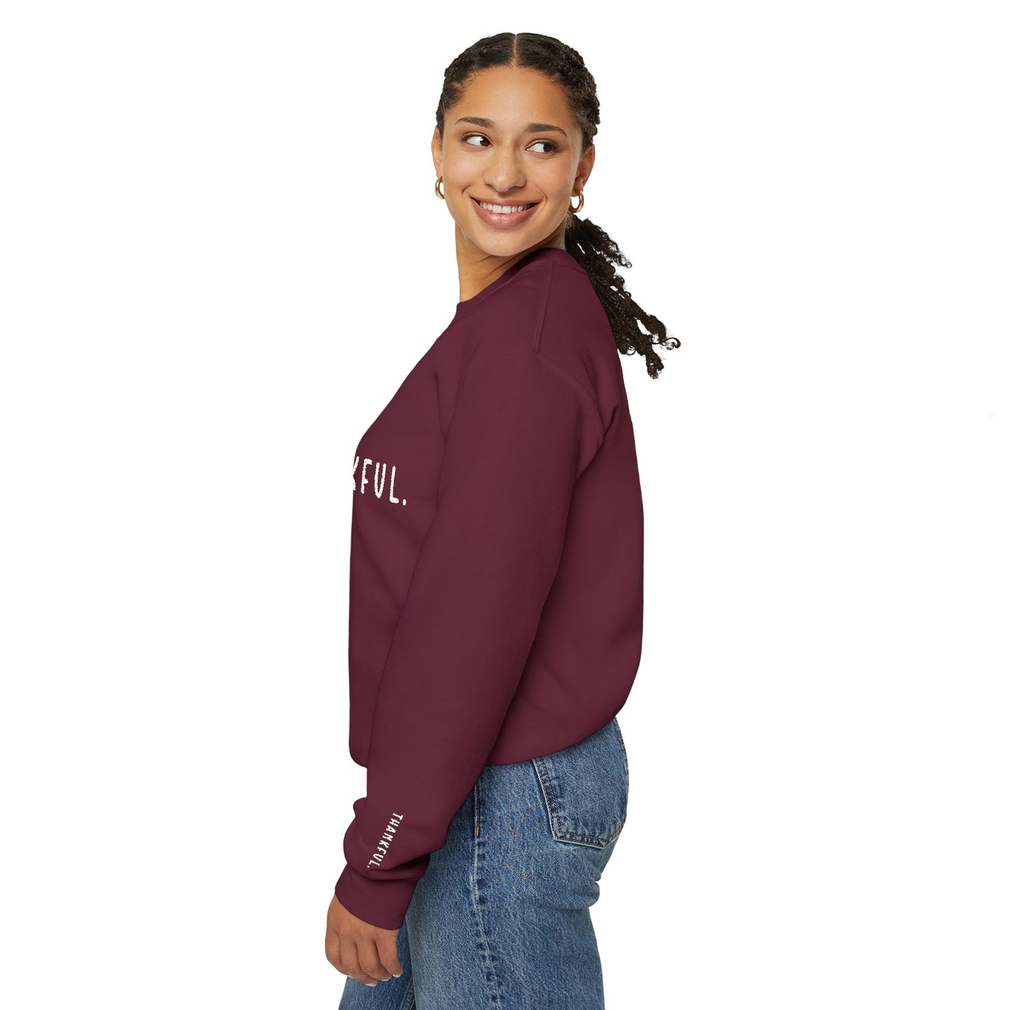 Embroidered Thankful Crewneck