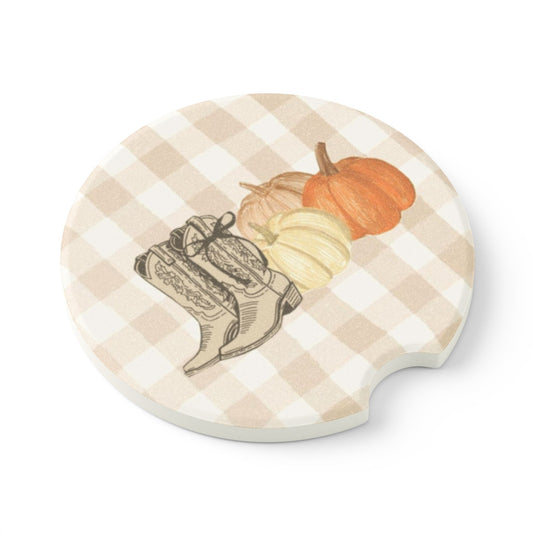 Pumpkins & Cowgirl Boots Car Coasters