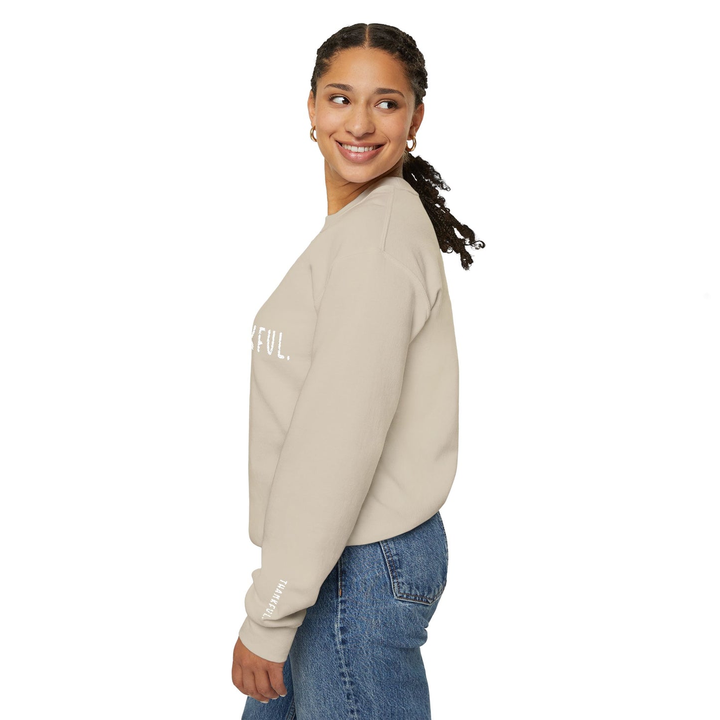 Embroidered Thankful Crewneck
