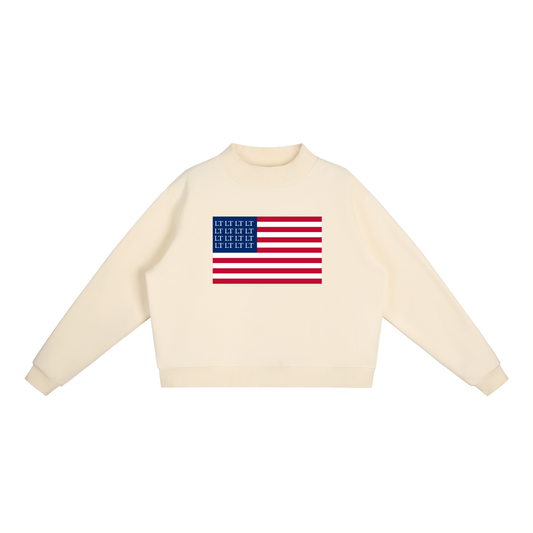 Essential Fleece Mock-Neck Crew Sweatshirt