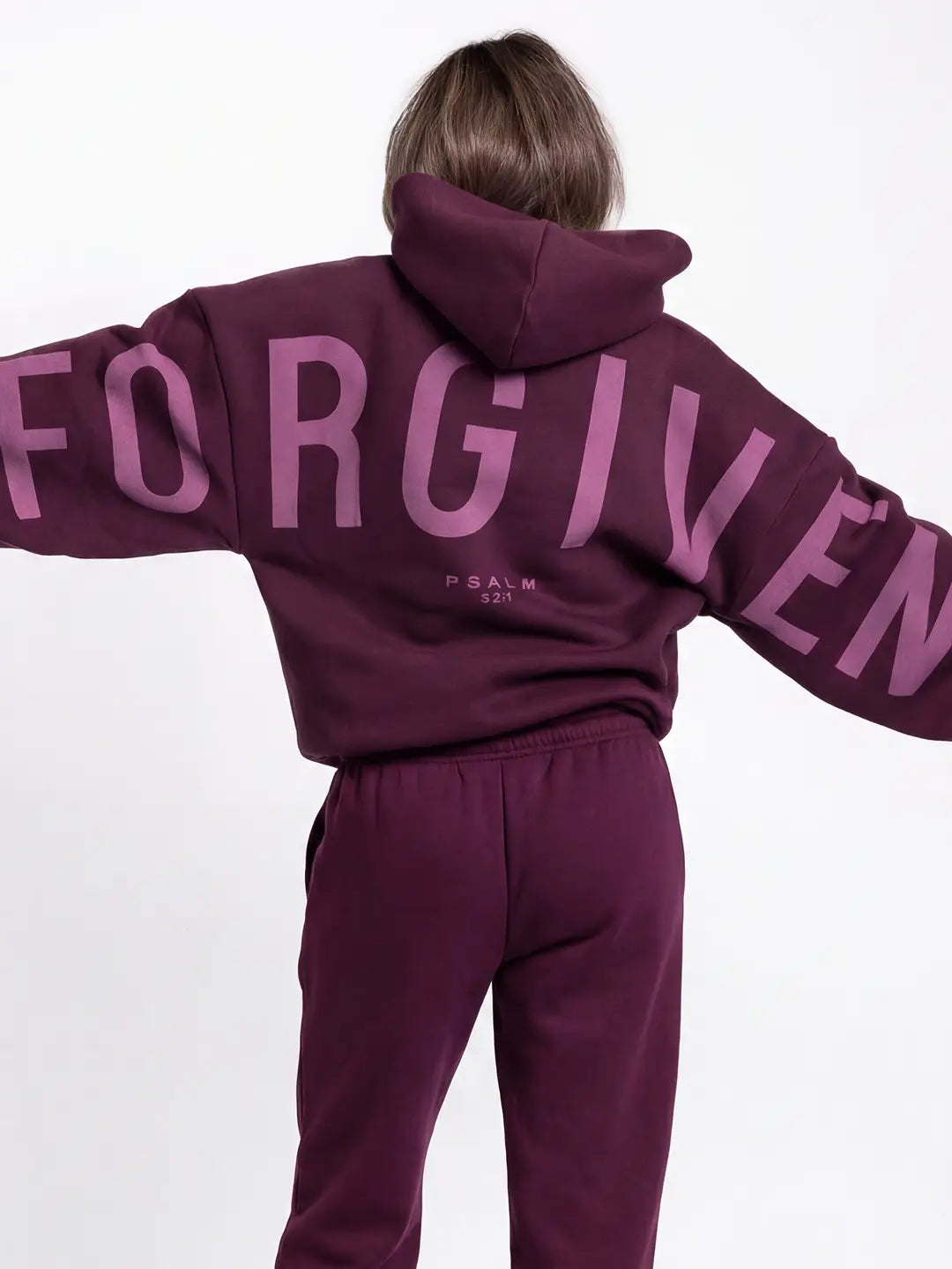 "Forgiven" Kingdom Essential Hoodie - Dark Cherry