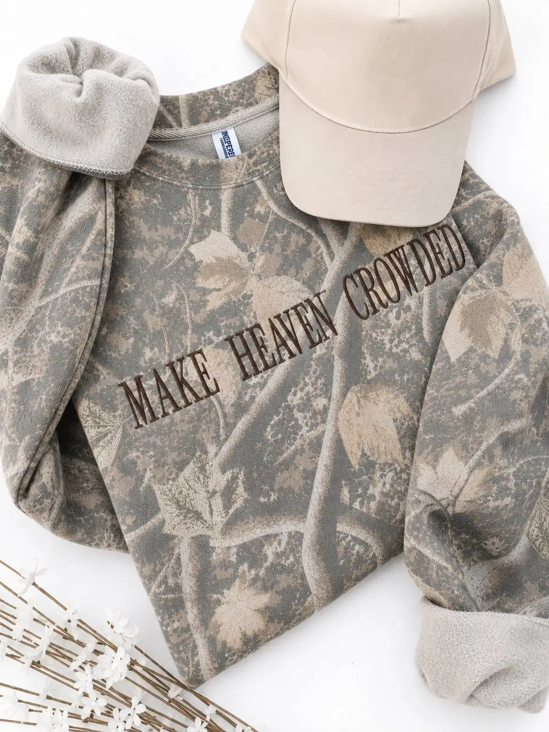 Make Heaven Crowded Camo Crewneck