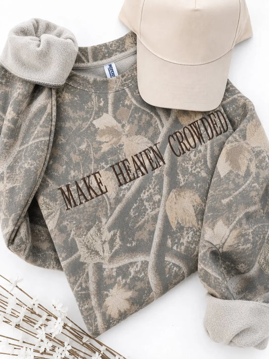 Make Heaven Crowded Camo Crewneck