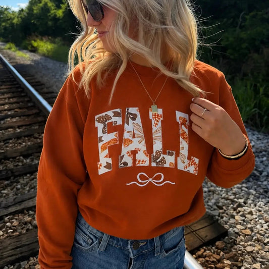 Embroidered Fall Crewneck