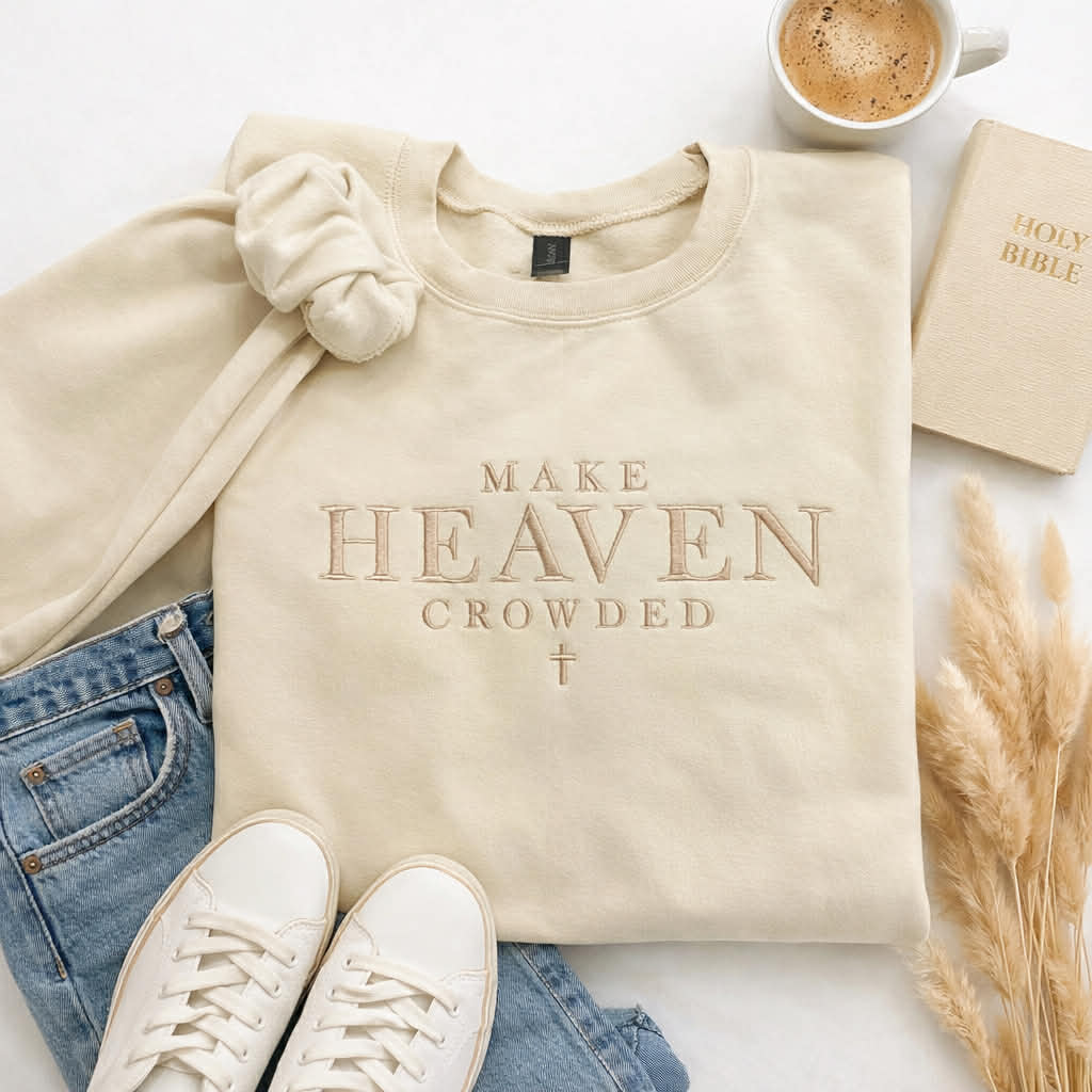 Embroidered Make Heaven Crowded Crewneck