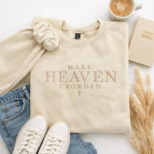 Embroidered Make Heaven Crowded Crewneck