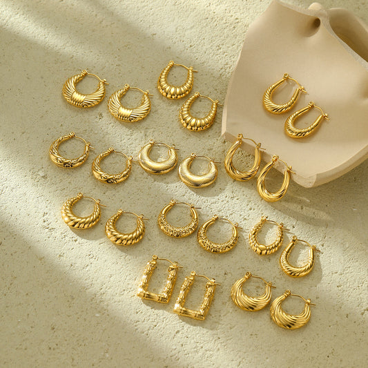 Seaspray Textured Hoops